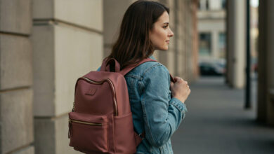 a women Using a Backpack