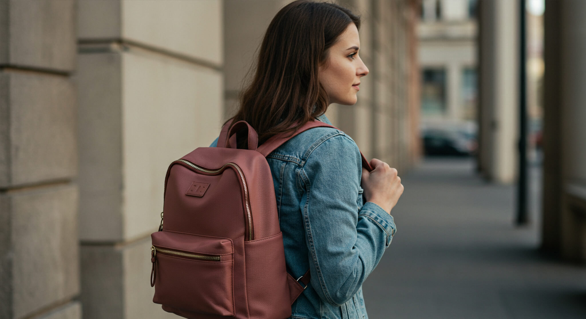 a women Using a Backpack