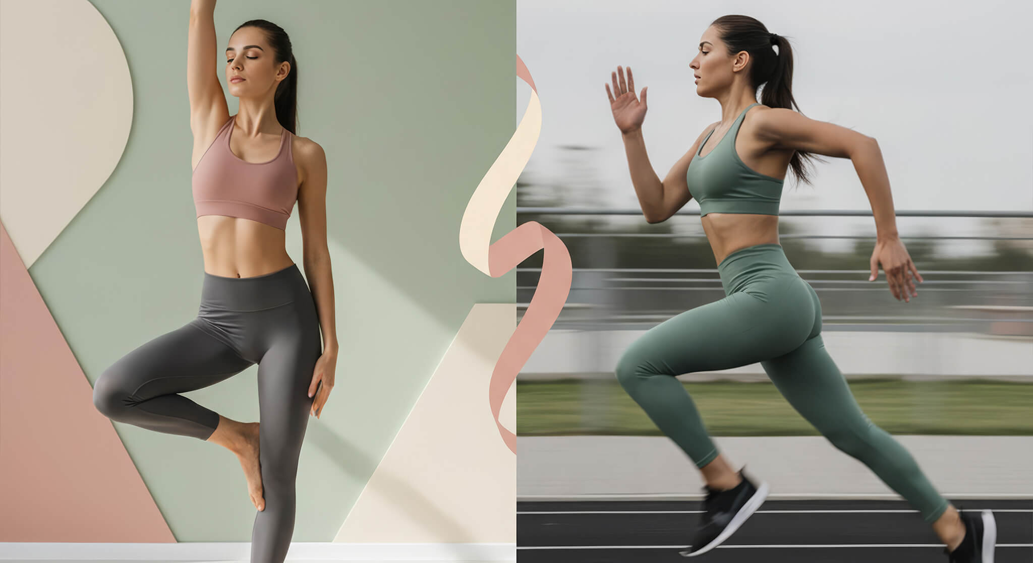 Alt text: A woman in athletic wear sits in a yoga pose on a mat, stretching her neck, against a plain background. The words "YOGA vs. CARDIO SPORTS" are displayed prominently at the bottom of the image.