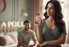 A gorgeous woman thoughtfully receives a gift-wrapped perfume from another person, illustrating the question of whether buying a perfume you love for someone else is a good idea.