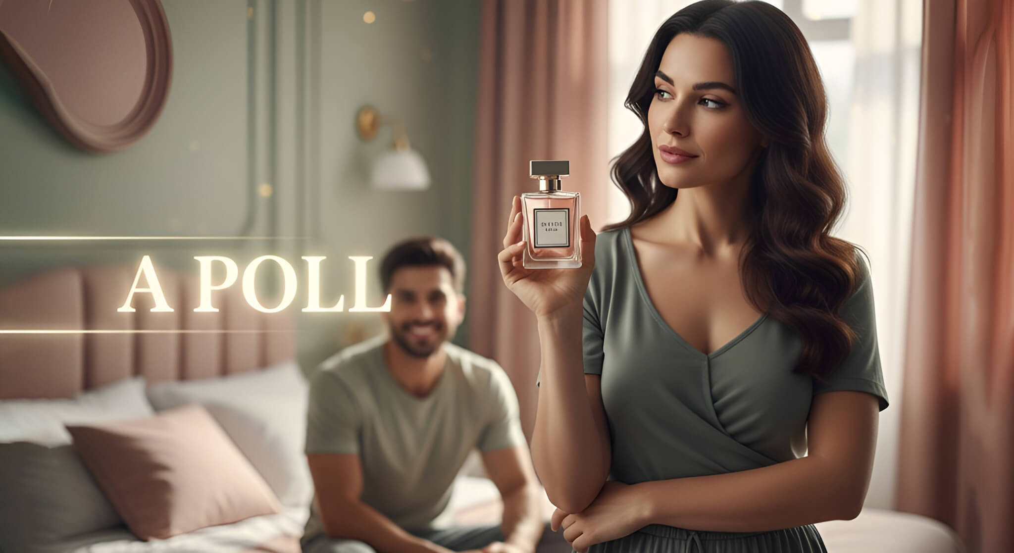 A gorgeous woman thoughtfully receives a gift-wrapped perfume from another person, illustrating the question of whether buying a perfume you love for someone else is a good idea.