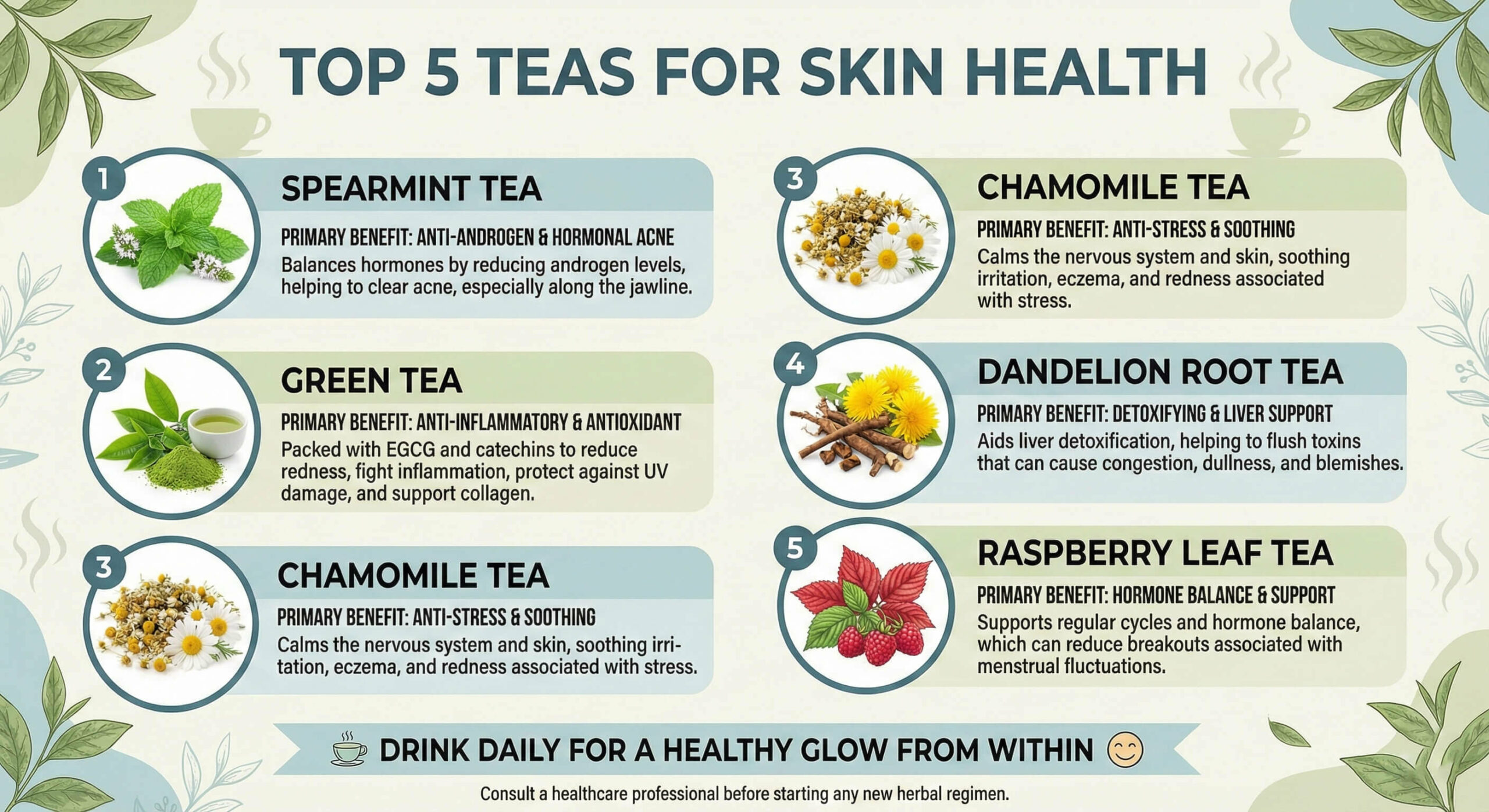 Top 5 Teas for Skin
