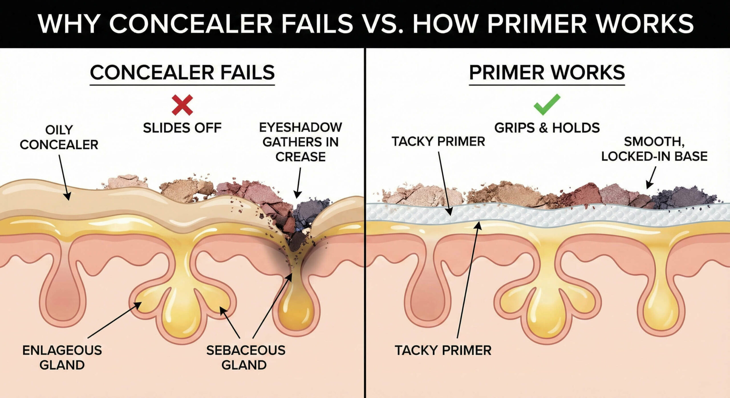 Why Concealer Fails vs. How Primer Works