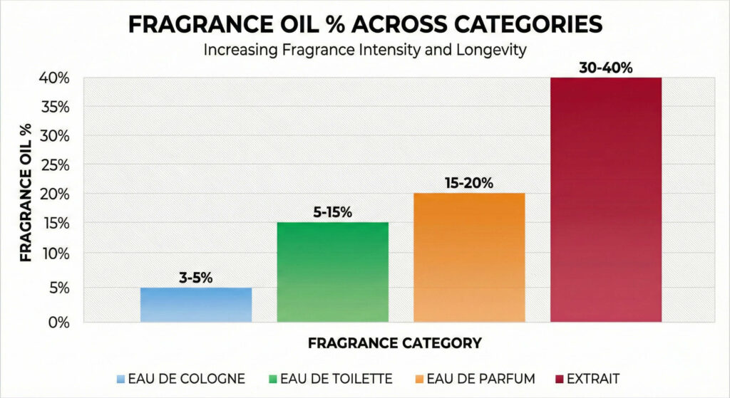 A bar chart comparing Fragrance Oil across different categories