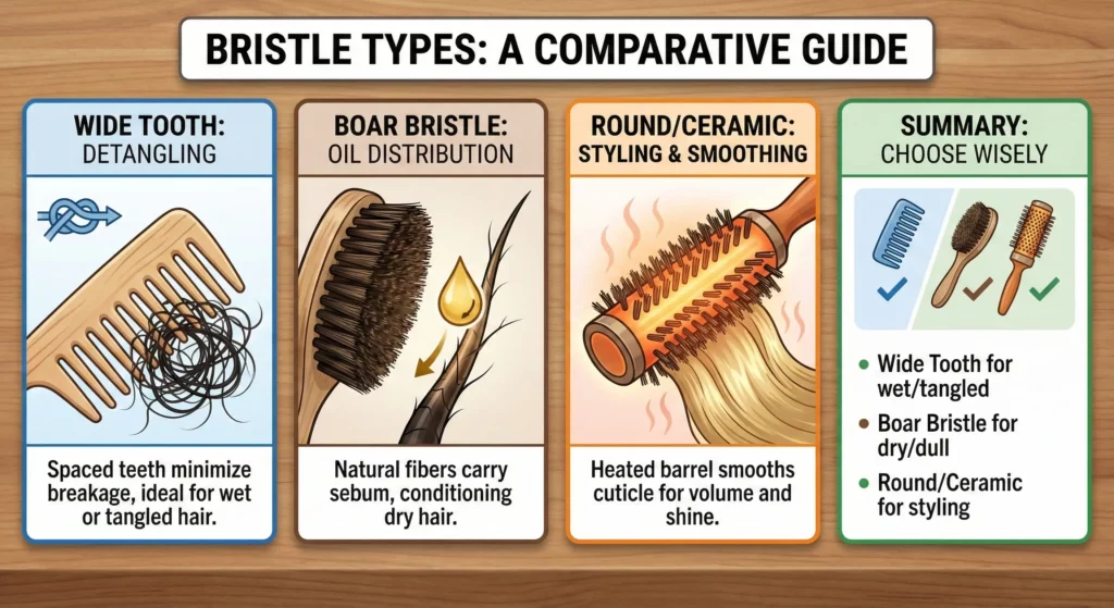 A detailed chart comparing Bristle Types