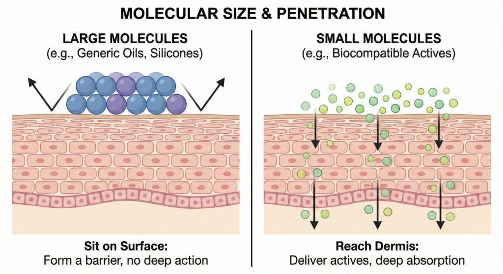 A diagram of Molecular Size & Penetration