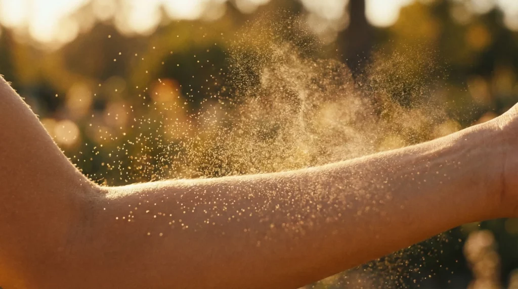 Golden Fragrance Molecules Evaporating From Radiant Skin