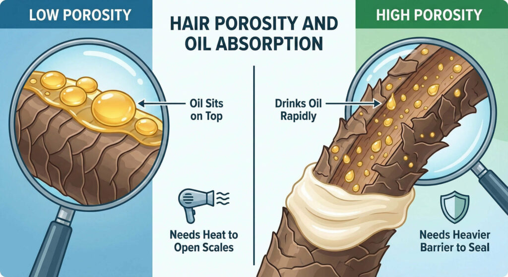 Hair Porosity and Oil Absorption