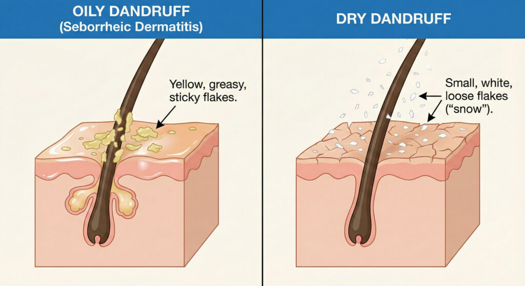 Oily Dandruff vs. Dry Dandruff