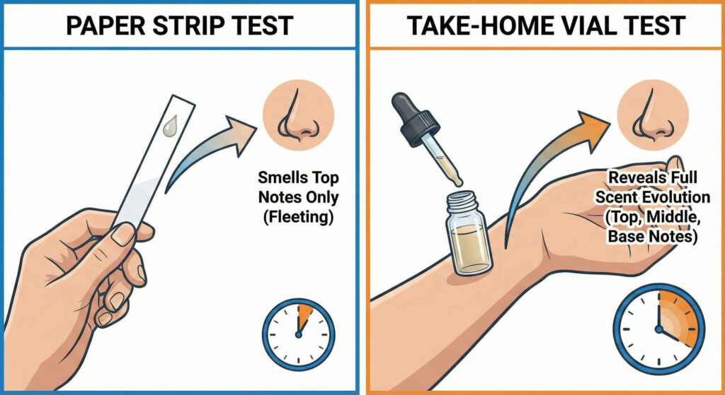 Paper Strip Test vs. Take-Home Vial Test.