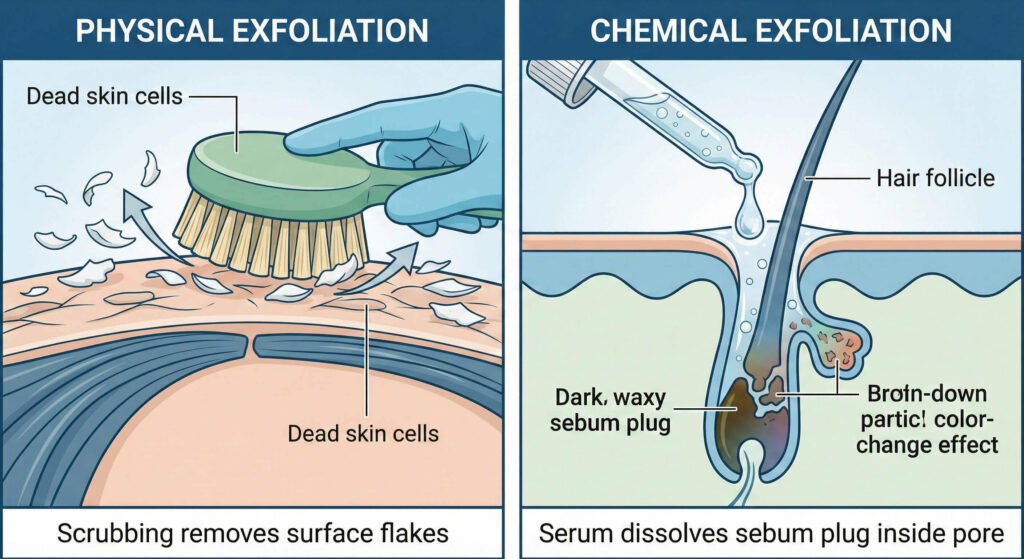 Physical vs. Chemical Exfoliation
