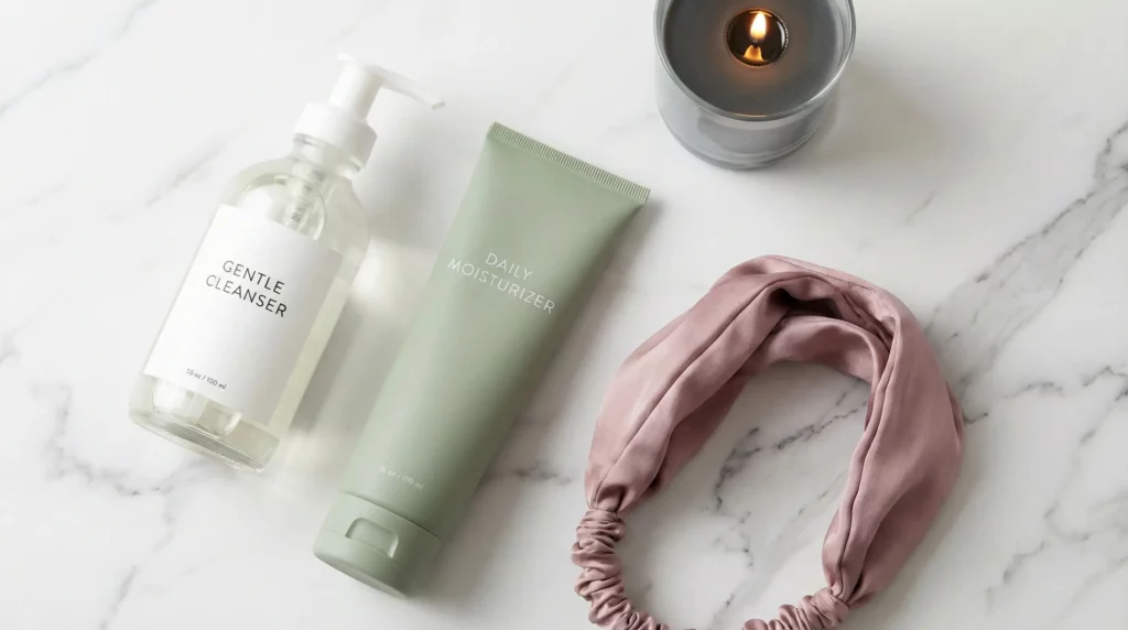 A minimalist and calm skincare routine for adult acne